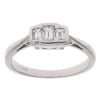 18ct White Gold 0.33ct Baguette Cut Diamond Trilogy Ring