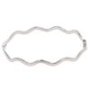 18ct White Gold Wave Hinged Bangle