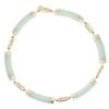 9ct Yellow Gold Jade Stone Set Bracelet 7"