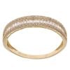 18ct Yellow Gold Cubic Zirconia Three Row Ring