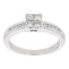 18ct White Gold 0.50ct Princess And Brilliant Cut Diamond Cluster Ring
