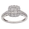 18ct White Gold 0.87ct Princess And Brilliant Cut Diamond Cluster Ring