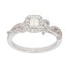 18ct White Gold 0.70ct Emerald and Brilliant Cut Diamond Cluster Ring