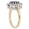 9ct Yellow Gold Cubic Zirconia and Blue Gemstone Cluster Ring