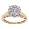 18ct Yellow Gold 0.75ct Diamond Cluster Ring