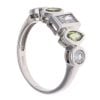 9ct White Gold Cubic Zirconia and Peridot Fancy Ring