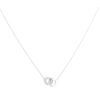 18ct White Gold 0.09ct Brilliant Cut Diamond Circles Pendant And Chain 16"