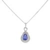 18ct White Gold 0.75ct Diamond and Tanzanite Cluster Pendant and Chain 18"