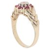 9ct Yellow Gold 0.01c Diamond and Ruby Cluster Ring