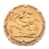 9ct Yellow Gold 1910 Edward VII Full Sovereign Coin Ring