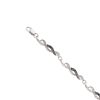 9ct White Gold 0.15ct Brilliant Cut Black And White Diamond Crossover Link Bracelet 7"