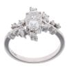 14ct White Gold Moissanite Stone Set Ring