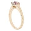 9ct Yellow Gold 0.10ct Diamond And Amethyst Cluster Ring