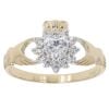 9ct Yellow Gold Cubic Zirconia Claddagh Ring