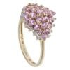 9ct Yellow Gold 0.10ct Diamond And Pink Sapphire Cluster Ring