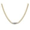 14ct Yellow Gold Monaco Curb Classic Flex, Cubic Zirconia Pave Lock Chain 20"