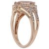 9ct Rose Gold Cubic Zirconia and Morganite Cluster Ring