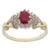 9ct Yellow Gold 0.25ct Diamond And Ruby Cluster Ring