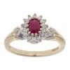 9ct Yellow Gold 0.25ct Diamond And Ruby Cluster Ring