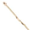 14ct Yellow Gold Monaco ID Curb Footprints Pave Lock Bracelet 5.5"