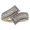 9ct Yellow Gold 0.60ct Baguette And Brilliant Cut Diamond Fancy Ring