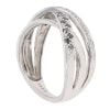 9ct White Gold 0.20ct Brilliant Cut Black and White Diamond Crossover Ring