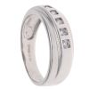 9ct White Gold Cubic Zirconia Five Stone Crossover Ring