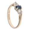 9ct Yellow Gold Cubic Zirconia and Sapphire Three Stone Ring