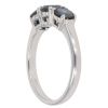 9ct White Gold 1.15ct Brilliant Cut Blue Diamond Trilogy Ring