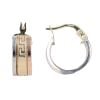 14ct Yellow White and Rose Gold Greek Key Trio Hoop Earrings