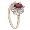 9ct Yellow Gold Cubic Zirconia and Garnet Cluster Ring