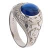 Silver Blue Gemstone College Ring