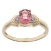 9ct Yellow Gold Pink Tourmaline And Cubic Zirconia Dress Ring