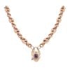 9ct Rose Gold Amethyst Lock Button Chain 20"