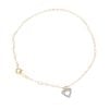 9ct Yellow Gold Crystal Heart Bracelet 7.5"