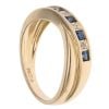 9ct Yellow Gold 0.04ct Diamond And Sapphire Crossover Ring