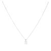 18ct White Gold 1.75ct Emerald Cut Diamond Solitaire Pendant and Chain 18"