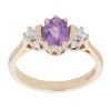 9ct Yellow Gold Cubic Zirconia and Amethyst Dress Ring
