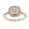 9ct Yellow Gold Diamond Cluster Shoulders Ring by Anya Belle