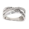 9ct White Gold 0.20ct Brilliant Cut Black and White Diamond Crossover Ring