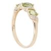 9ct Yellow Gold 0.02ct Diamond And Peridot Three Stone Ring
