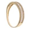 18ct Yellow Gold Cubic Zirconia Three Row Ring