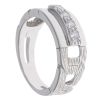 Silver Cubic Zirconia Fancy Curb Signet Ring by  Icesia