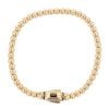 14ct Yellow Gold Monaco Beaded Plain Lock Bracelet 8"