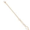 14ct Yellow Gold Cubic Zirconia And Pearl Fancy Heart Bracelet 7.5"