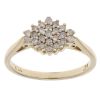 9ct Yellow Gold 0.25ct Brilliant Cut Diamond Cluster Ring