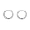 Silver Stone Set Chunky Huggies Hoop Earrings By Icesia