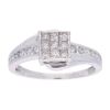 18ct White Gold 0.75ct Princess and Brilliant Cut Diamond Ring