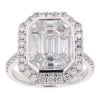 Platinum 2.63ct Pie Cut Diamond Halo Ring