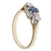 9ct Yellow Gold 0.20ct Diamond and Sapphire Three Stone Ring